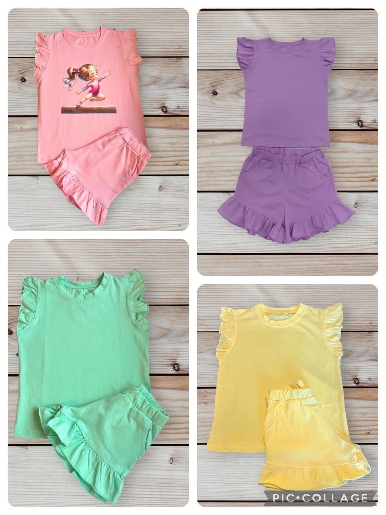 Frill shorts and T-shirt set