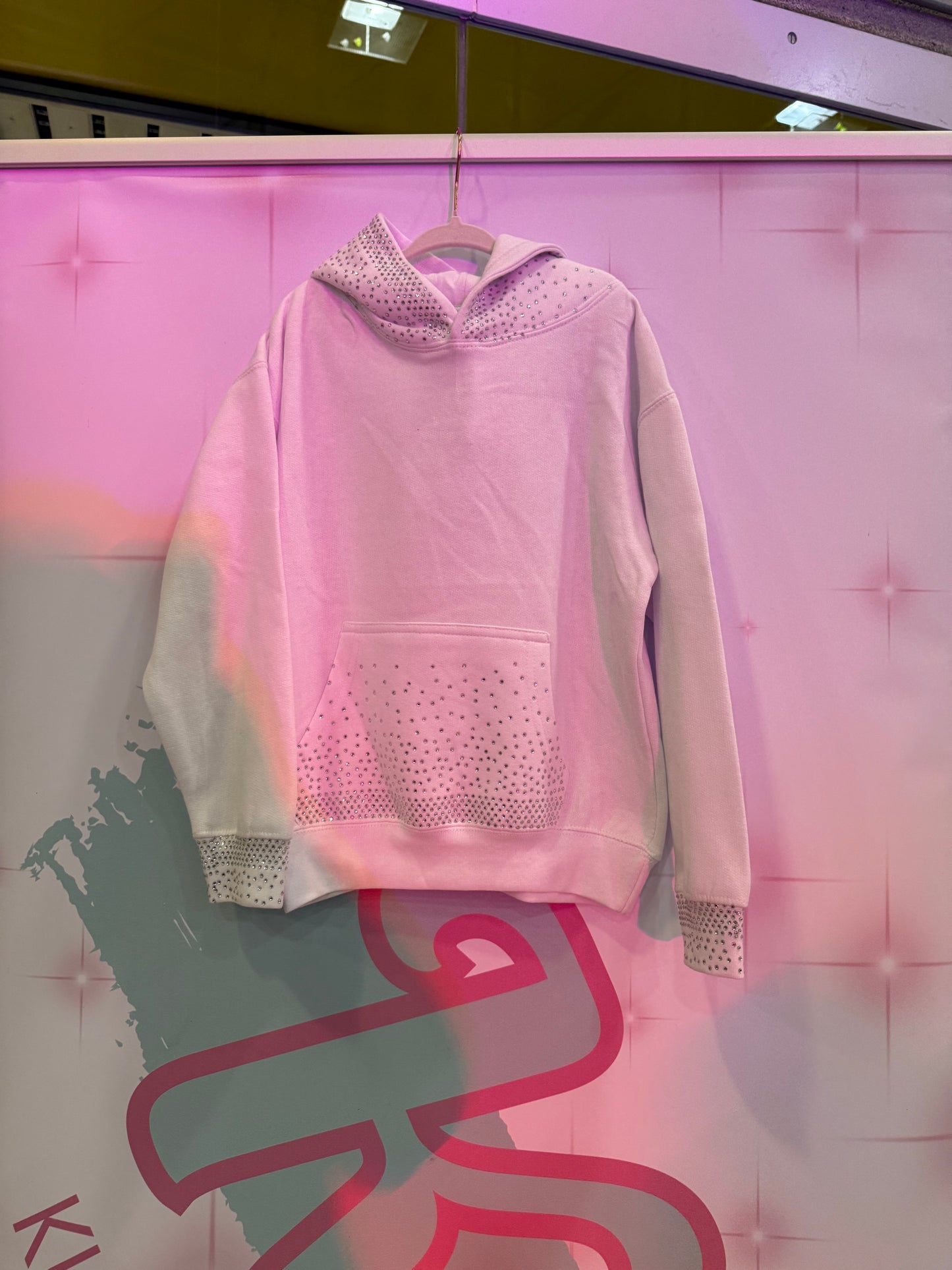 Luxe Rhinestone Detail Hoodie – Black or White