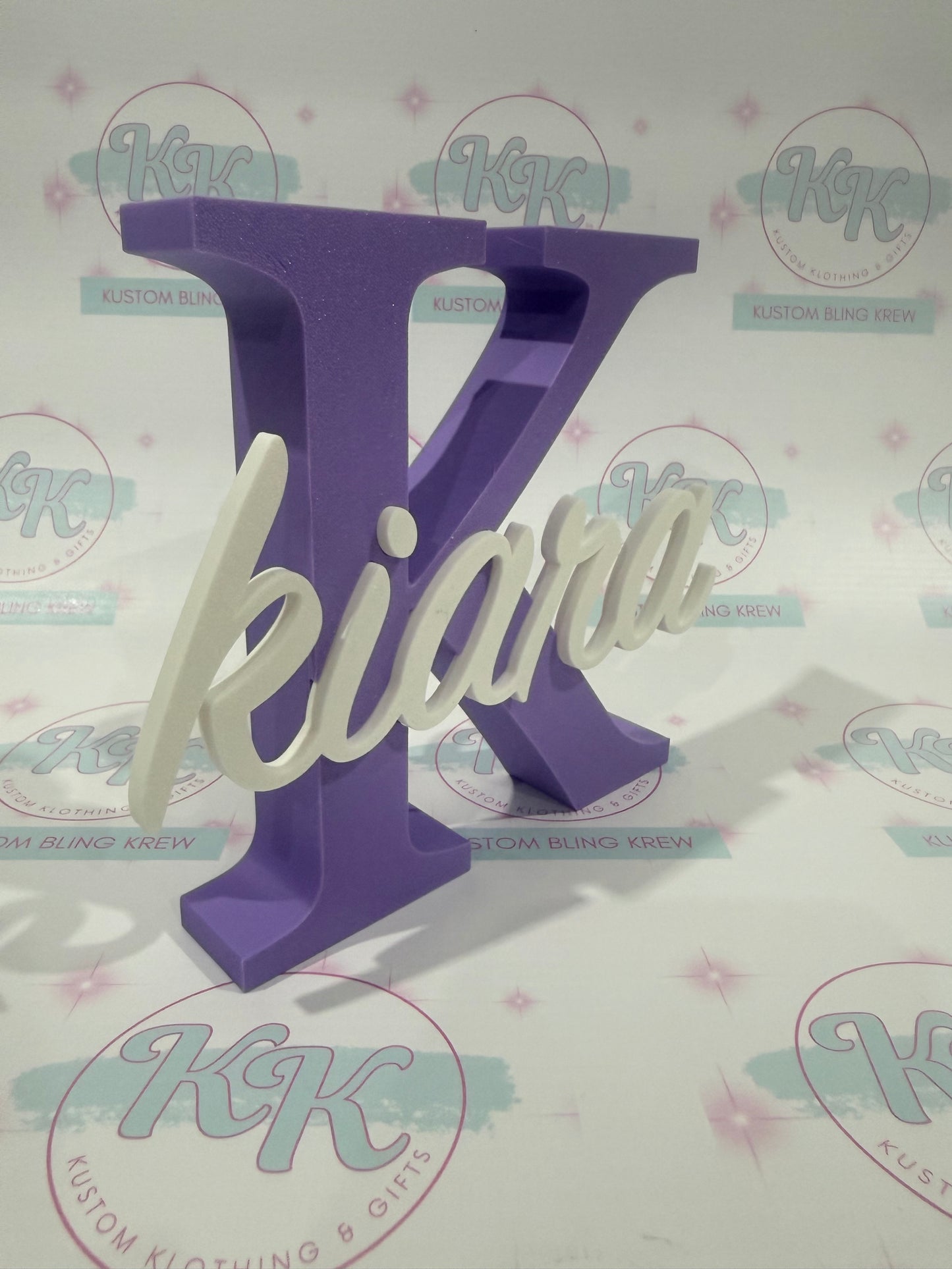 3D Printed Personalised Freestanding Initial & Name Plaque