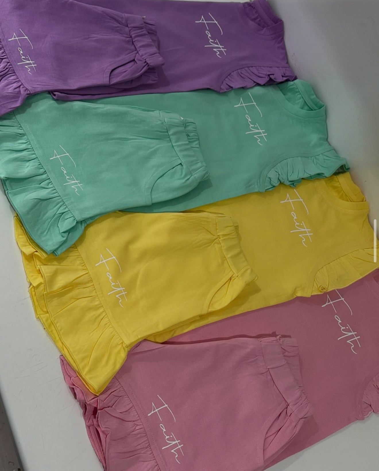 Frill shorts and T-shirt set