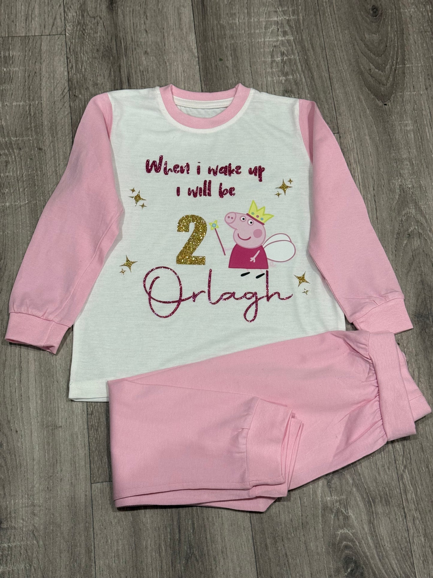 “When i wake up” peppa pig pyjamas