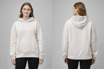Luxe Rhinestone Detail Hoodie – Black or White