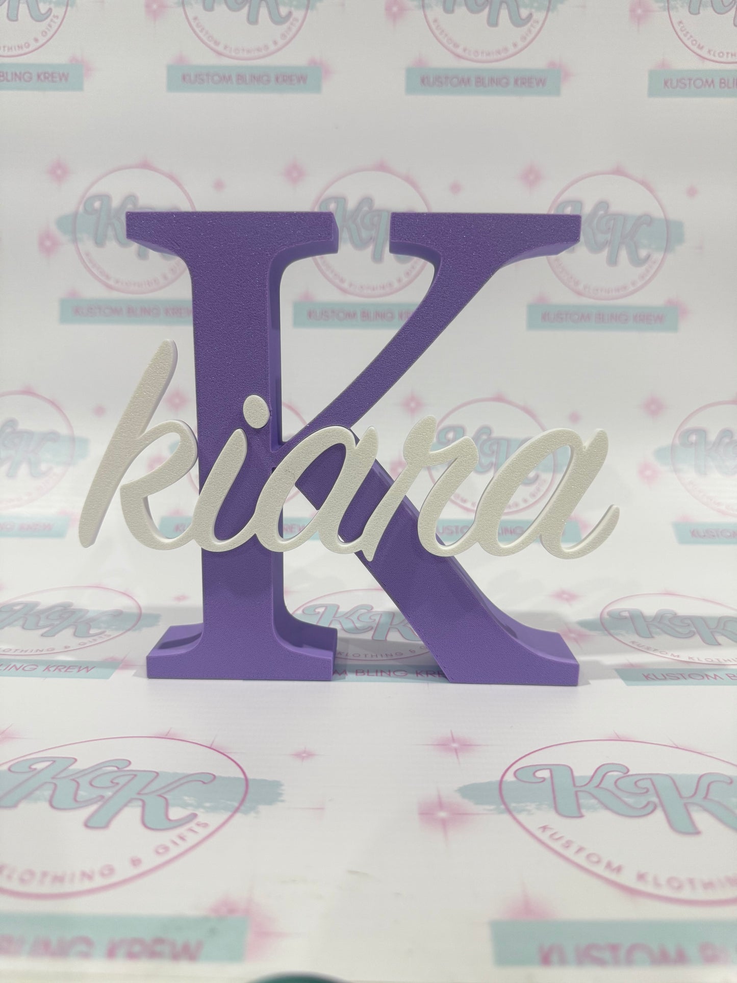 3D Printed Personalised Freestanding Initial & Name Plaque