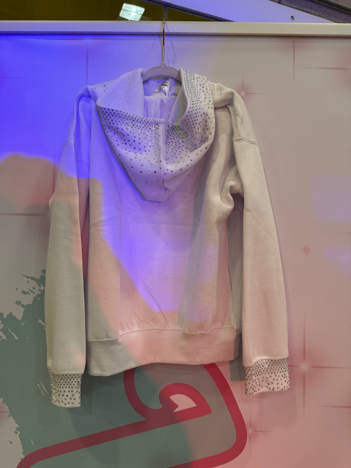 Luxe Rhinestone Detail Hoodie – Black or White