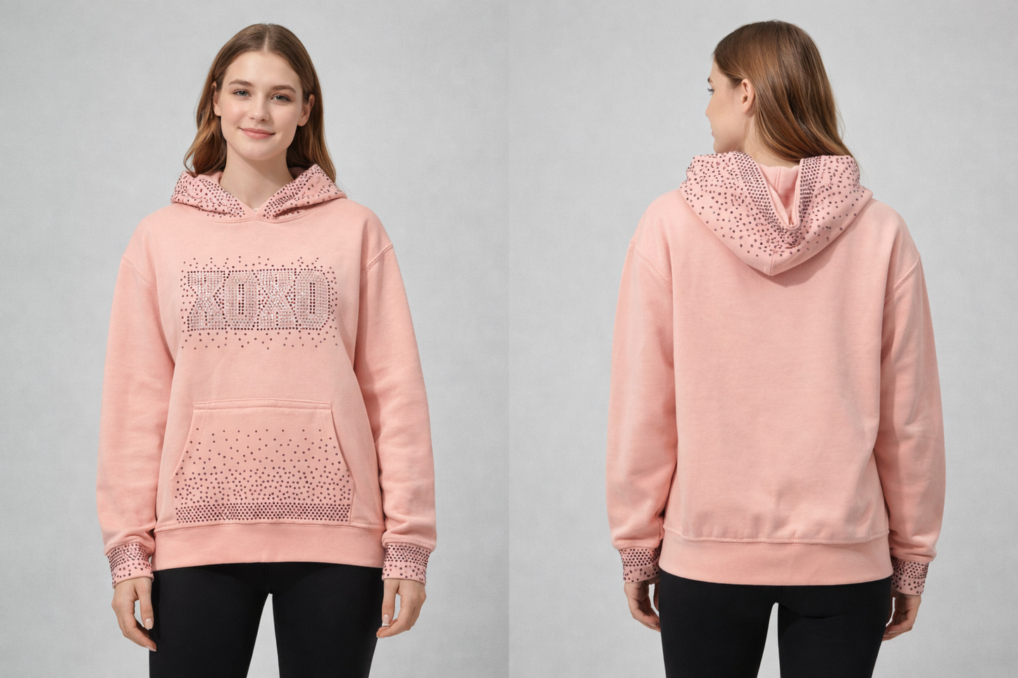 Blush Pink Rhinestone “XOXO” Hoodie