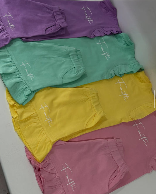 Frill shorts and T-shirt set