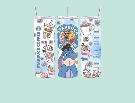 Eeyore Inspired starbucks 20oz tumbler