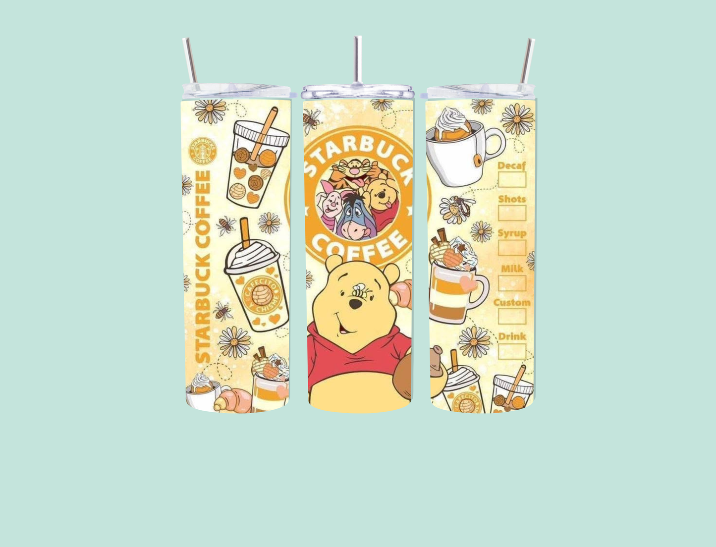 Winnie the Pooh starbucks inspired 20oz tumbler