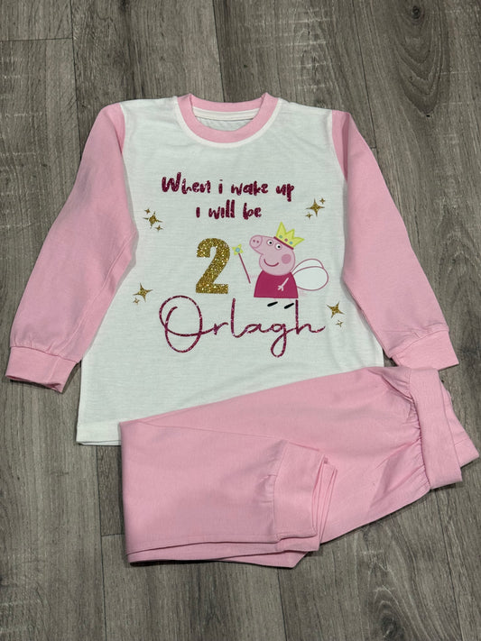 “When i wake up” peppa pig pyjamas